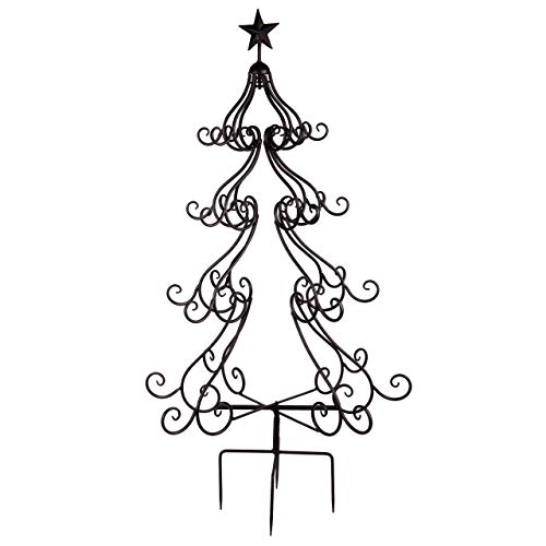 UNUS Gartenstecker Weihnachten Weihnachtsbaum Metall 123 x 66 cm, Schwarz