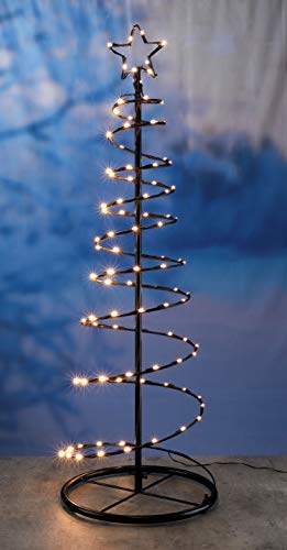 Spetebo Metall Weihnachtsbaum mit 100 LED in warmweiß - Lichterbaum außen und innen als...